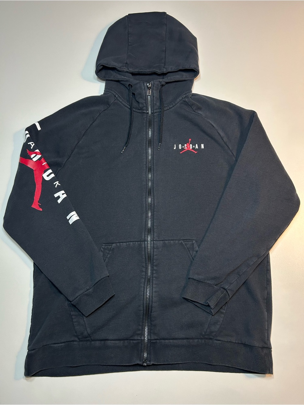 Jordan Jumpman Air Full Zip Fleece Hoodie Sleeve Graphic Sweatshirt
